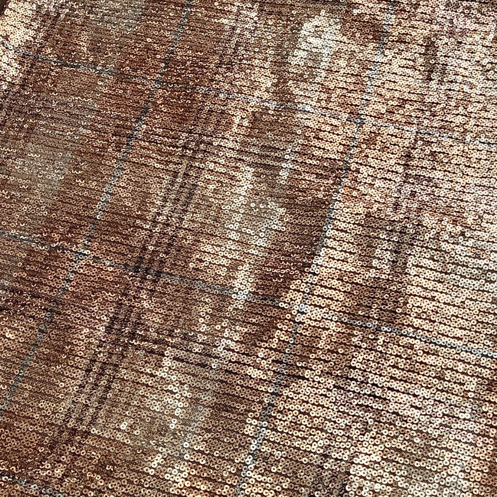 Lauren Ralph Lauren Sequined Wrap With Browntones With A Faint Plaid Pattern - Picture 7 of 7